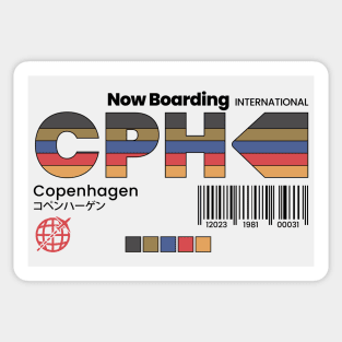 Vintage Copenhagen CPH Airport Label Retro Travel Denmark Sticker